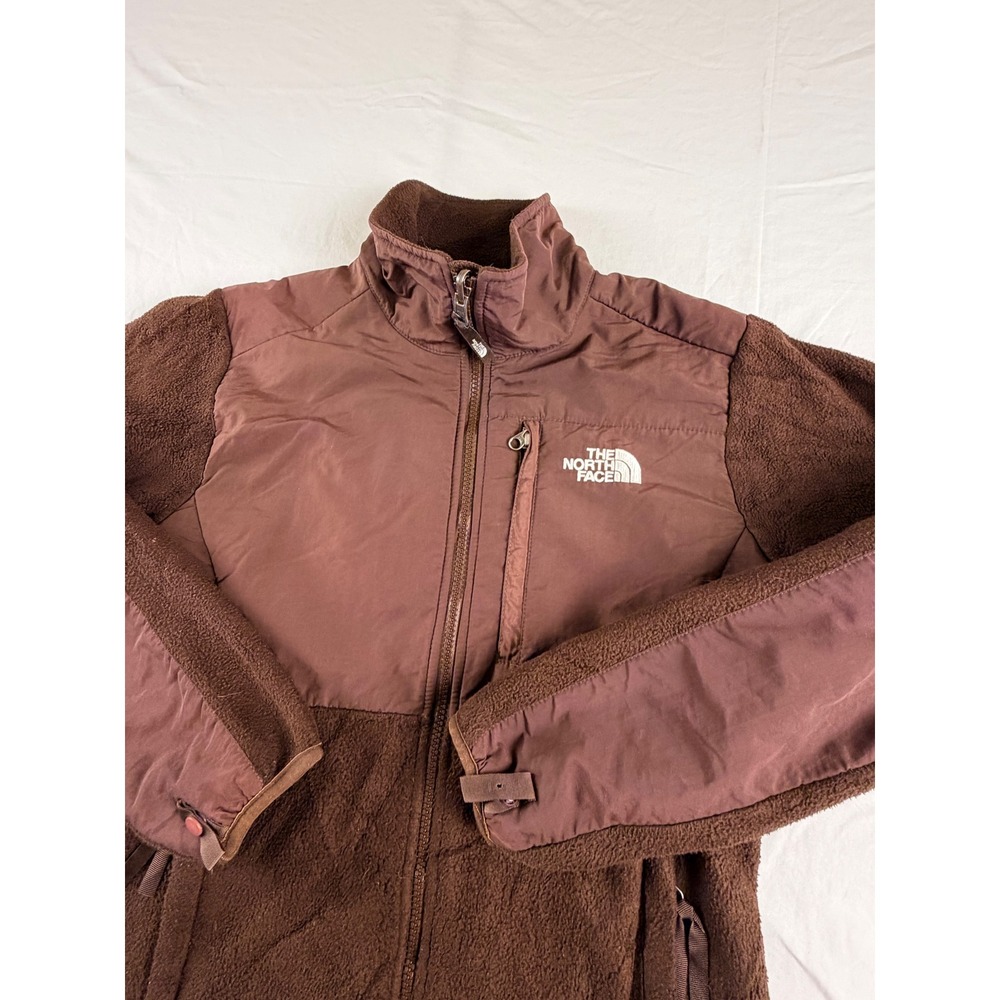 The North Face Denali Fleece Jacket Womens Small Brown Full Zip Mixed Media